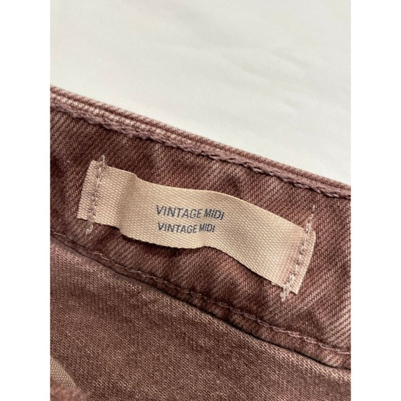 Universal Thread Vintage Midi Cut-Off Denim Jean Shorts Womens 2/26 Raw Hem - Picture 8 of 14